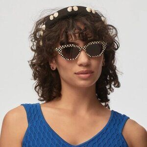 NEW Lele Sadoughi Shellona Alice Headband Women's Jet Black One Size